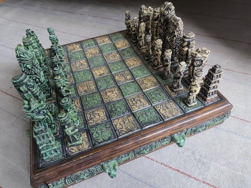 Vintage azteken schachspiel - vintage, azteken-schachspiel