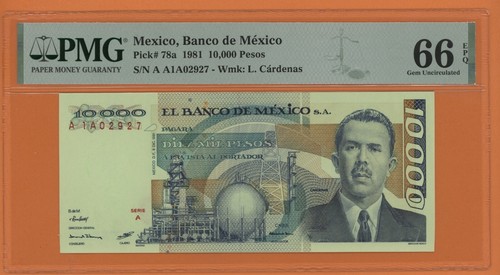 Mexiko 10000 pesos 1981 - mexiko, banco