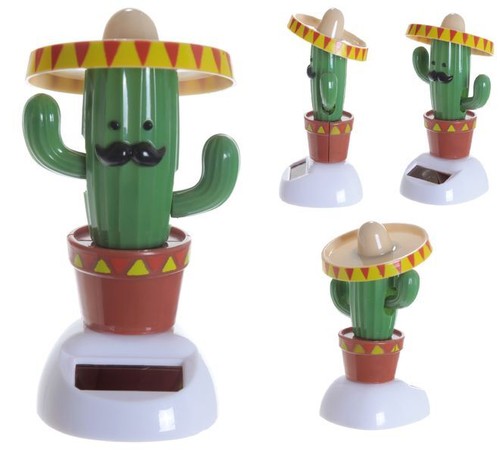 Kaktus solarfigur mit sombrero - mit,
